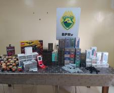 Policiais rodoviários apreendem veículo carregado com eletrônicos contrabandeados em Rolândia, no Norte do estado