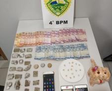 PM prende três pessoas e apreendem diversas porções de drogas, dinheiro e uma bicicleta no Noroeste do estado