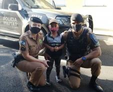 Menino de três anos fã da PM visita sede do batalhão de Pato Branco, no Sudoeste do Paraná