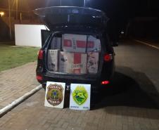 Durante final de semana, BPFron e Polícia Federal apreendem dois veículos carregados com cigarros e bebidas contrabandeadas pela Operação Hórus