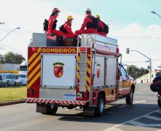 Polícia Militar e Corpo de Bombeiros fazem o cortejo fúnebre do ex-governador Jaime Lerner