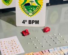 No Noroeste do estado, PM prende três pessoas e apreende 91 pedras de crack