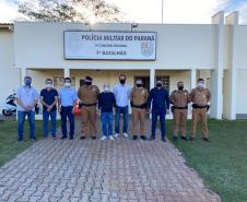 Comandante do 7º BPM recebe comitiva da prefeitura da Cidade Gaúcha e apresenta sistema de videomonitoramento da cidade de Cruzeiro do Oeste (PR)