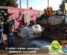 Mais de meia tonelada de cobre derretido e aço inox são apreendidos durante Operação Electricae, no Noroeste do estado