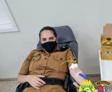 No Noroeste do estado, policiais militares participam de campanha de doação de sangue