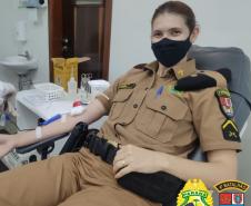 No Noroeste do estado, policiais militares participam de campanha de doação de sangue