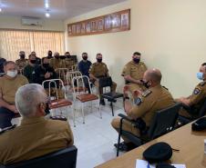 Efetivo da sede do 18º Batalhão conversa com o Comandante-Geral em Cornélio Procópio