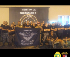 Policiais militares do Canil do BPRv ministram instrução durante curso para policiais do Rio de Janeiro