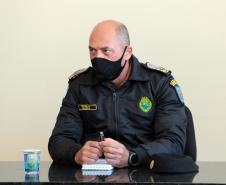 Oficiais da PM e do Corpo de Bombeiros se reúnem com o Comandante-Geral em Paranaguá