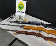 Em situações distintas, PM apreende seis armas de fogo no Noroeste do estado