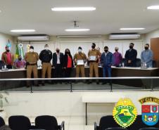 Policiais militares de Jardim Alegre (PR) recebem homenagem dos vereadores da cidade pelo desempenho no atendimento de ocorrência policial