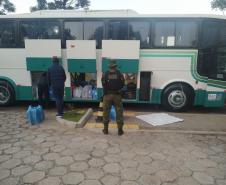 BPFron apreende 20 quilos de maconha e ônibus carregado com produtos contrabandeados no Oeste do estado