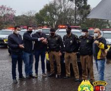 Comandante-Geral da PM participa de entrega de viaturas em Cascavel (PR)
