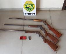 Polícia Militar de Goioerê apreende três armas de fogo e 101 quilos de maconha após denúncia anônima