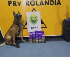 BPRv apreende mais de 20 quilos de maconha e recupera um carro furtado durante fiscalizações no interior do Paraná 