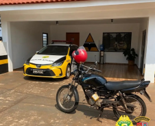 BPRv encaminha rapaz por direção perigosa e recupera uma motocicleta no Oeste do estado