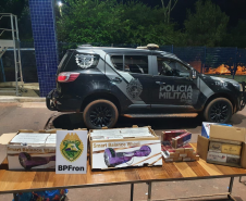 Cigarros e brinquedos contrabandeados são apreendidos pelo BPFRON em São Miguel do Iguaçu