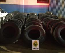 BPFRON apreende 70 pneus contrabandeados em Foz do Iguaçu-PR