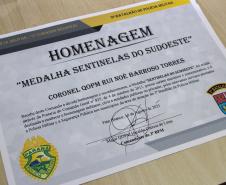 Alto-Comando da Polícia Militar recebe Medalha Sentinelas do Sudoeste