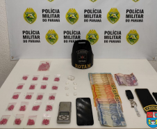 No Noroeste do estado, PM encaminha três pessoas e apreende 7,8 quilos de maconha e duas pistolas