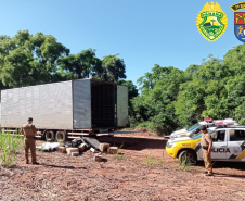 No Noroeste do estado, PM recupera caminhão pouco tempo após o roubo