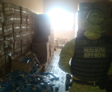 BPFron apreende mais de 46 mil pacotes de cigarros, caixas de vinhos e eletrônicos contrabandeados durante a Operação Hórus