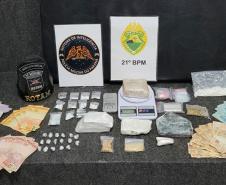 No Sudoeste do estado, PM prende três homens e apreende mais de 1,6 quilo de drogas