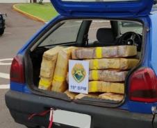 Carro com mais de 100 quilos de maconha é apreendido pela PM no Oeste do Estado