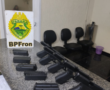 BPFRON apreende cinco armas de fogo e mais 300 quilos de maconha no Oeste