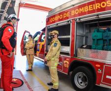 Primeiro grupo de bombeiros paranaenses e cães de faro viaja para Petrópolis
