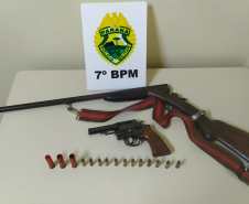 Em ocorrências diferentes, policiais militares apreendem objetos furtados e armas de fogo no noroeste do estado