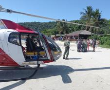 No Litoral, suporte aéreo salva 79 vidas em quase dois meses do Verão Paraná