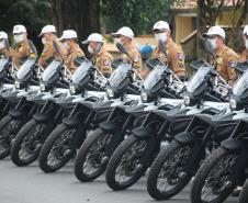 Batalhão de Trânsito completa 70 anos e recebe 45 novas motocicletas durante solenidade em Curitiba