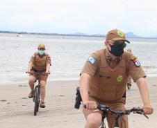 Policiamento da PM com bicicletas aumenta mobilidade no Litoral e proximidade com a população