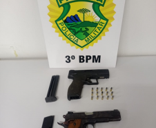 No Sudoeste do Paraná, Polícia Militar apreende duas armas de fogo e encaminha suspeito de furto, em ocorrências separadas