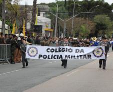 Tropas da Polícia Militar participam do desfile cívico-militar alusivo ao Dia da Independência. 