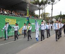 Tropas da Polícia Militar participam do desfile cívico-militar alusivo ao Dia da Independência. 