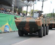 Tropas da Polícia Militar participam do desfile cívico-militar alusivo ao Dia da Independência. 