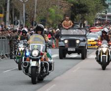 Tropas da Polícia Militar participam do desfile cívico-militar alusivo ao Dia da Independência. 
