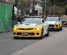 Tropas da Polícia Militar participam do desfile cívico-militar alusivo ao Dia da Independência. 