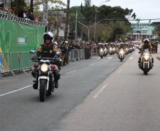 Tropas da Polícia Militar participam do desfile cívico-militar alusivo ao Dia da Independência. 
