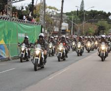Tropas da Polícia Militar participam do desfile cívico-militar alusivo ao Dia da Independência. 
