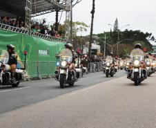 Tropas da Polícia Militar participam do desfile cívico-militar alusivo ao Dia da Independência. 