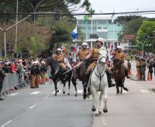 Tropas da Polícia Militar participam do desfile cívico-militar alusivo ao Dia da Independência. 