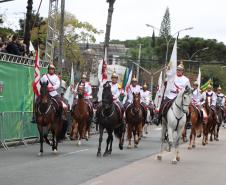 Tropas da Polícia Militar participam do desfile cívico-militar alusivo ao Dia da Independência. 