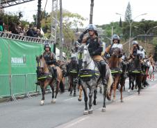 Tropas da Polícia Militar participam do desfile cívico-militar alusivo ao Dia da Independência. 