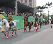 Tropas da Polícia Militar participam do desfile cívico-militar alusivo ao Dia da Independência. 