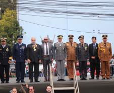 Tropas da Polícia Militar participam do desfile cívico-militar alusivo ao Dia da Independência. 