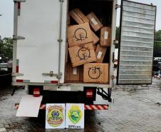 BPFRON apreende 12.500 caixas de cigarros de origem estrangeira em Guaíra.