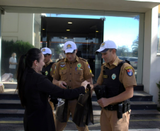 BPTRAN RECEBE VISITA DE RECÉM-NASCIDO SALVA POR POLICIAIS